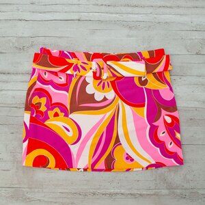 NWT Express High Waisted Retro Paisley Belted Mini Skirt
